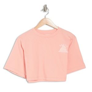 NWT Nordstrom ABOUND Light Pink Pastel Beach Oversized Crop T-Shirt Top Size XS